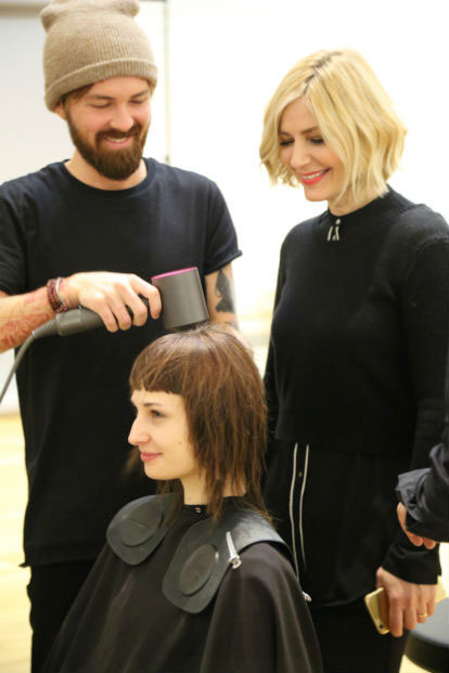 Janell and #avedaartist instagram challenge winner David Anders discuss his styling for one of his many looks at the winning photo shoot | Source: Aveda
